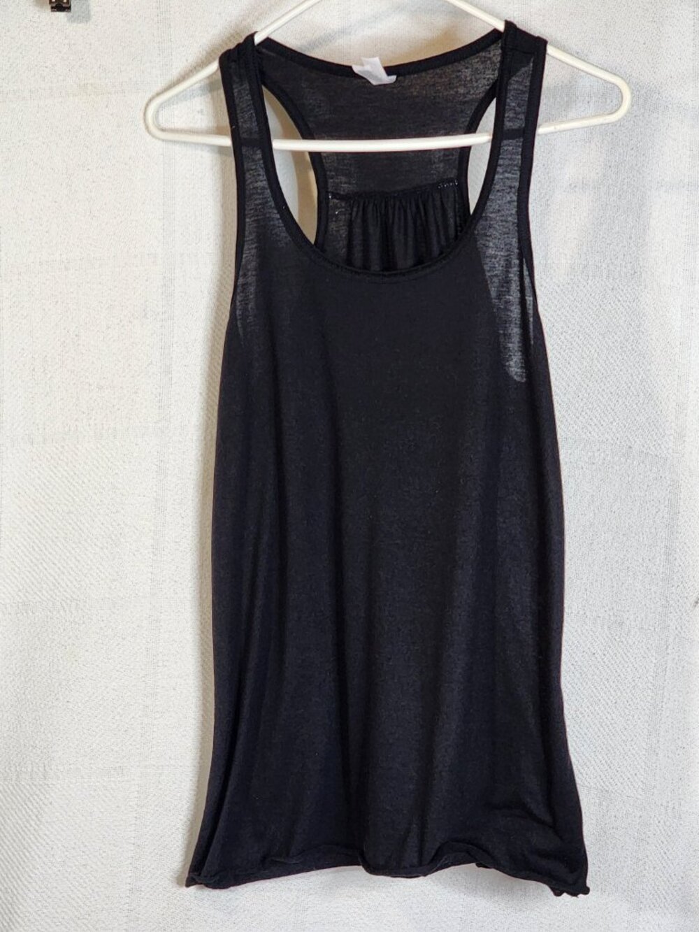 Bella Bella + Canvas Black Poly Viscose Super Soft Ruched Racerback Tank Size L
